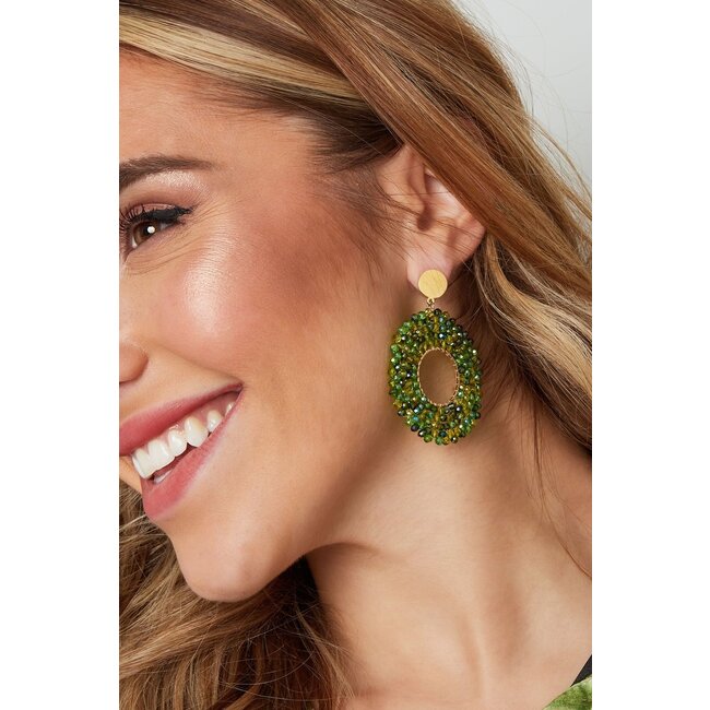 Statement oorbellen 'Cocktail Party' - Groen