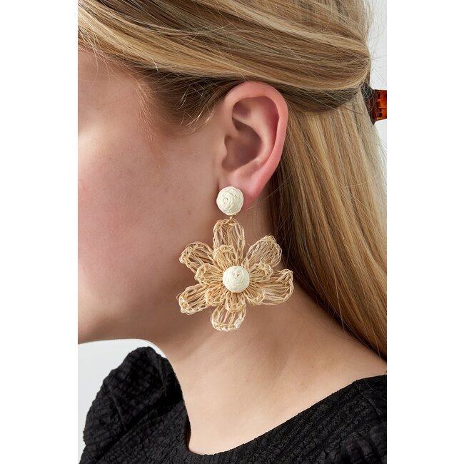 Statement oorbellen 'Boom Bloom' Naturel