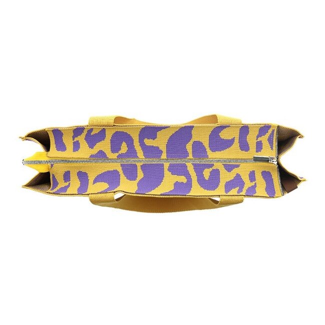 Lot83 Shopper Lara - Geel/Paars Panter