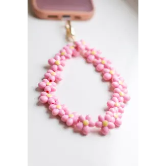 Telefoonkoord Flowers - Roze