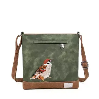 Hi-di-Hi 'Appetizer' crossbody bag  D.green/Cognac - APP21
