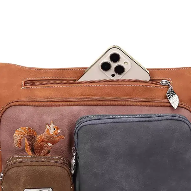 Hi-di-Hi 'Squirrel' SRL01 Cognac/Multicolor