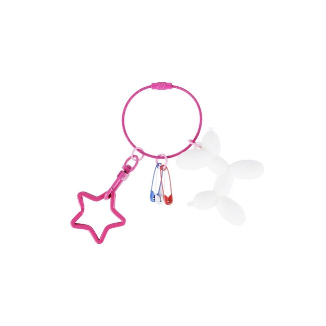 Sleutel/Tashanger - 'Balloon Doggy' Wit