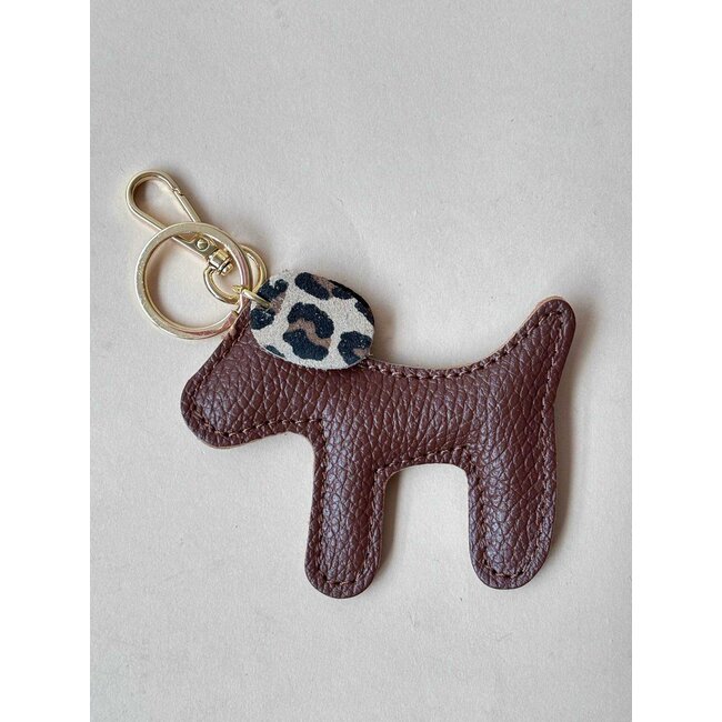 Sleutel/Tashanger - 'Hond' Cognac