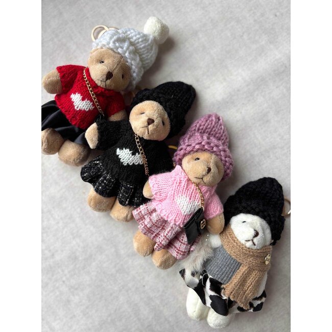 Sleutel/Tashanger - 'Coco Flanel' Roze