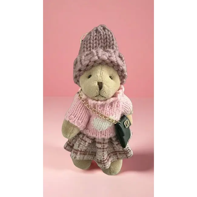 Sleutel/Tashanger - 'Coco Flanel' Roze