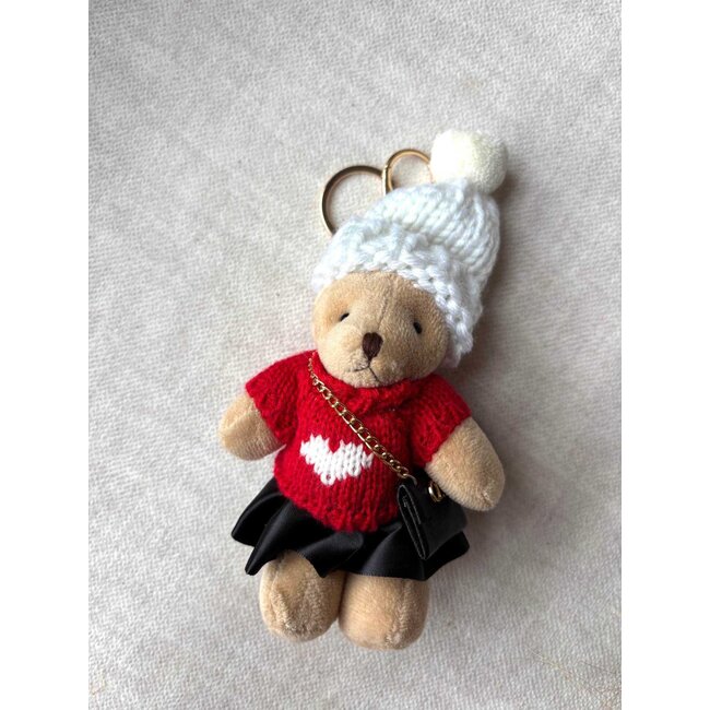 Sleutel/Tashanger - 'Coco Flanel' Rood