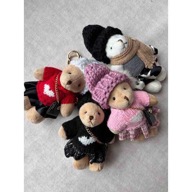 Sleutel/Tashanger - 'Coco Flanel' Rood