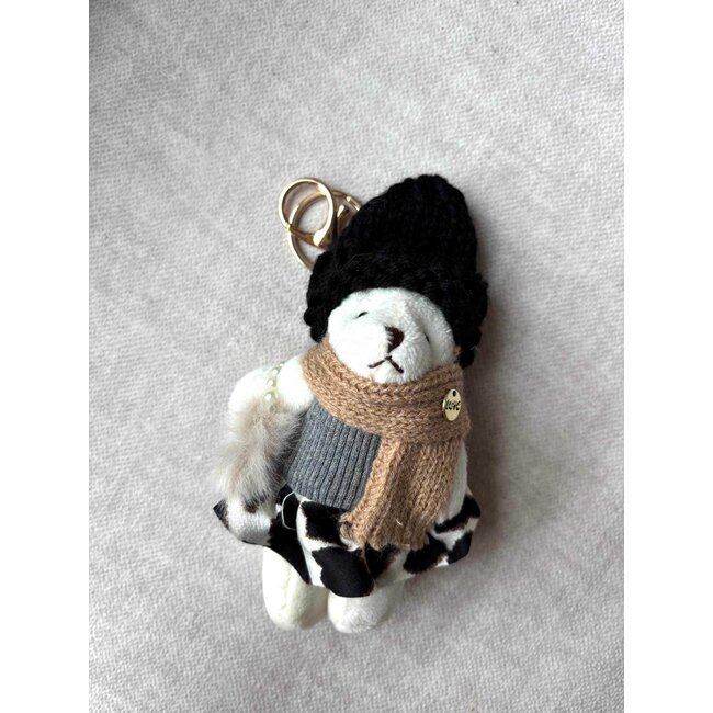 Sleutel/Tashanger - 'Coco Flanel' Wit