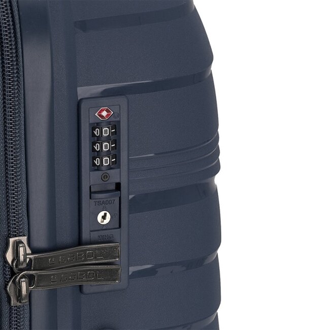 Gabol 'Kiba' Cabin Trolley Expandable - Navy 54x39x21/24cm