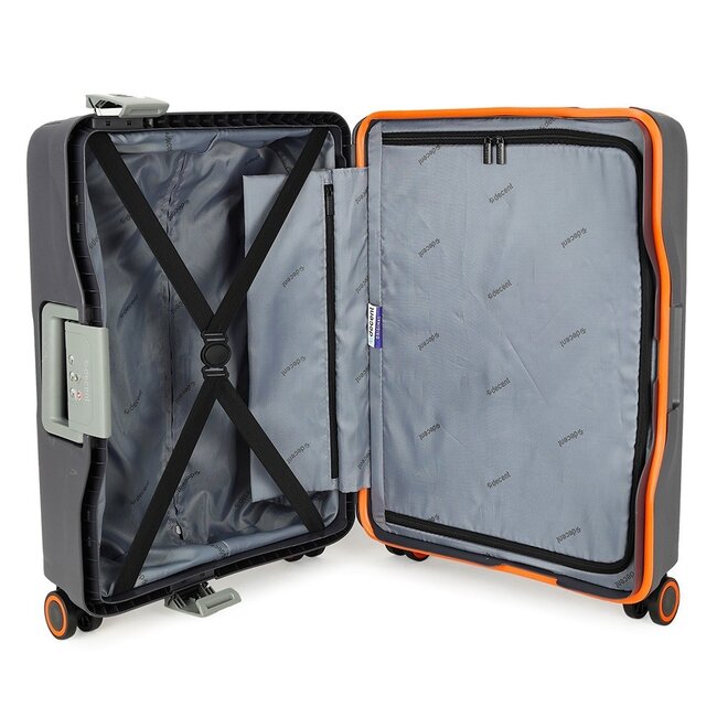 Decent 'On Tour' Cabin Trolley - Antraciet/Oranje 55x40x20cm