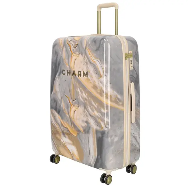 Charm London 'Travel' Large Trolley - Marmer Lichtgrijs 75x47x27cm