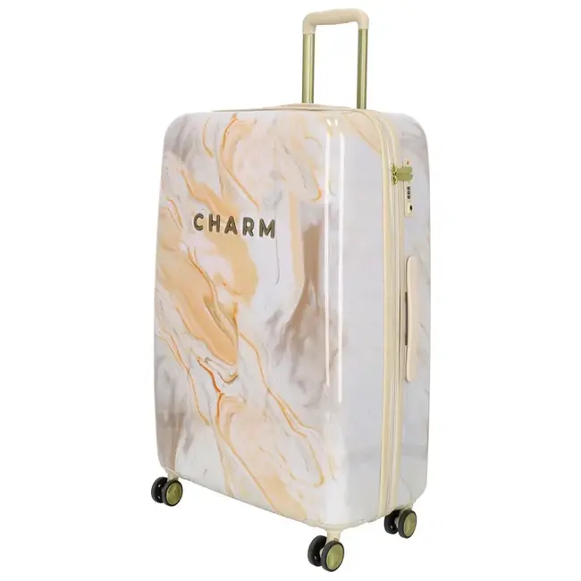 Charm London 'Travel' Large Trolley - Marmer Creme 75x47x27cm