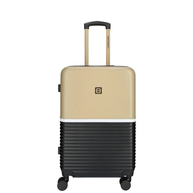 Enrico Benetti 'Princetown' Medium Trolley - Zwart/Camel 65x45x26cm