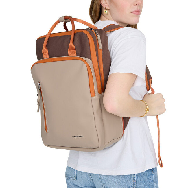 New Rebels 'Ferron' Milwaukee handel backpack - Coffee