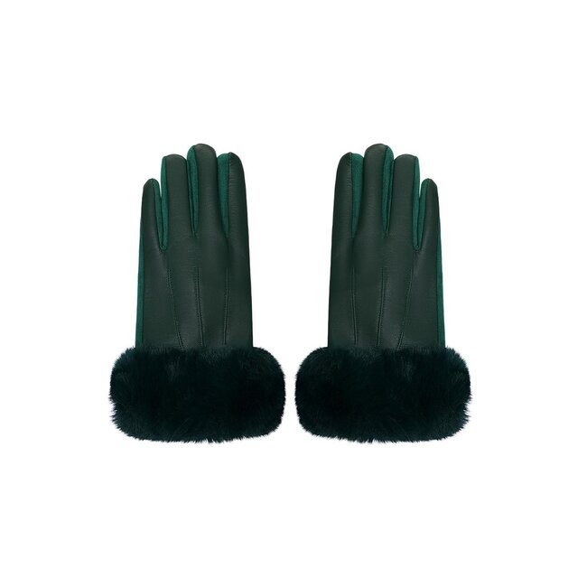 Faux Fur Handschoenen Groen