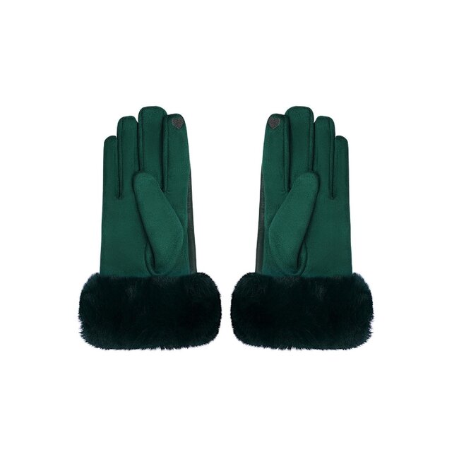 Faux Fur Handschoenen Groen