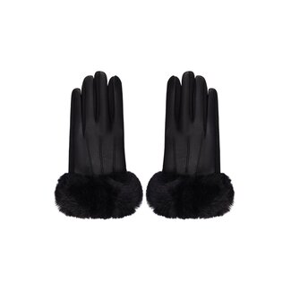 Faux Fur Handschoenen Zwart