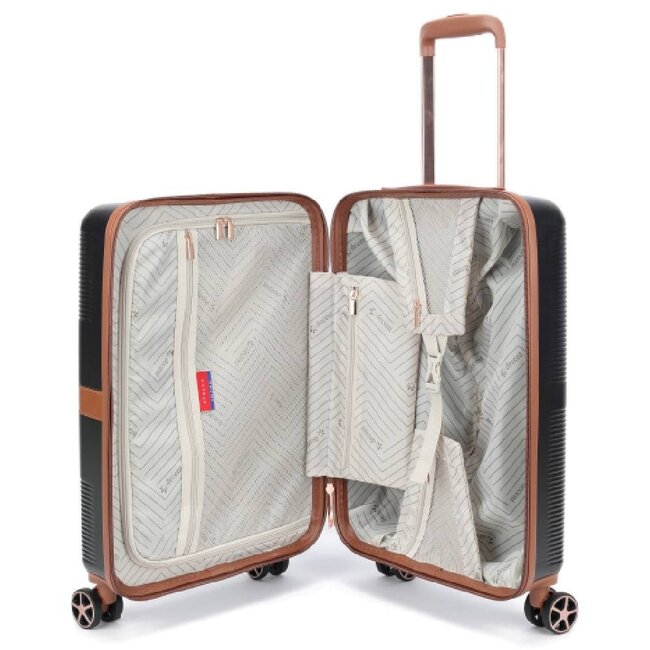 Decent 'Stella' 55x35x20cm Handbagage Trolley  - Zwart