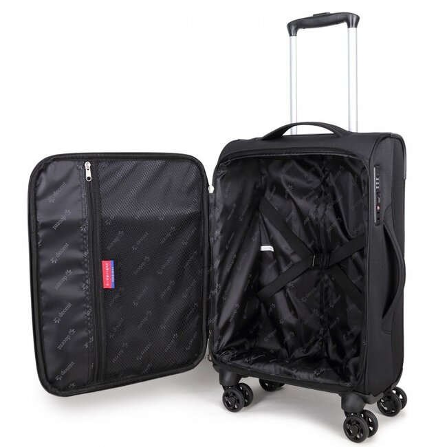 Decent 'D-Upright' Handbagage Trolley Softcase  - Zwart