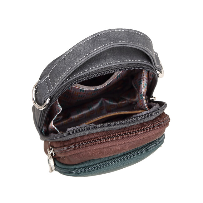 Hi-di-Hi 'Ditty' crossbody bag D.Blue/Purple/D.Grey - DIT04