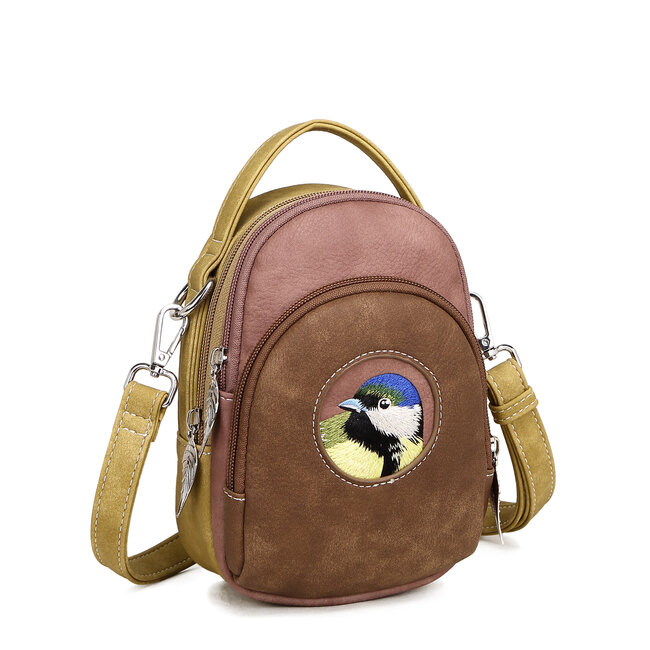 Hi-di-Hi 'Ditty' crossbody bag  D.Brown/Lilac/Yellow - DIT01