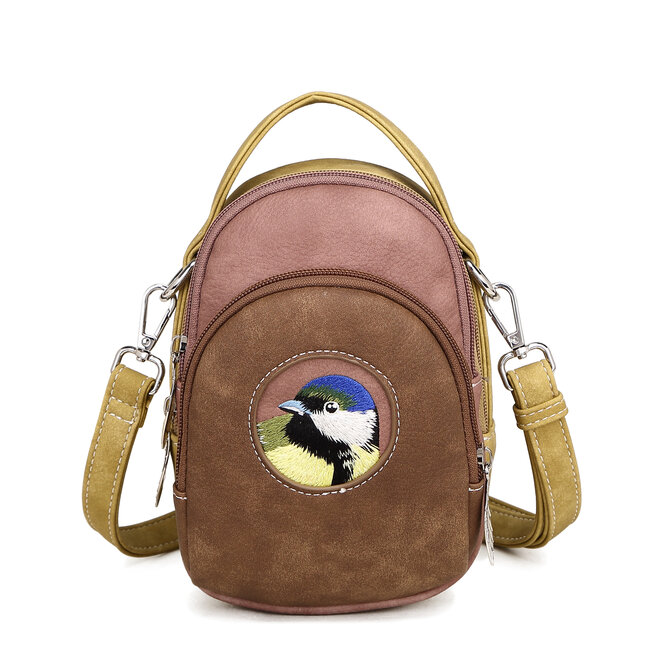 Hi-di-Hi 'Ditty' crossbody bag  D.Brown/Lilac/Yellow - DIT01