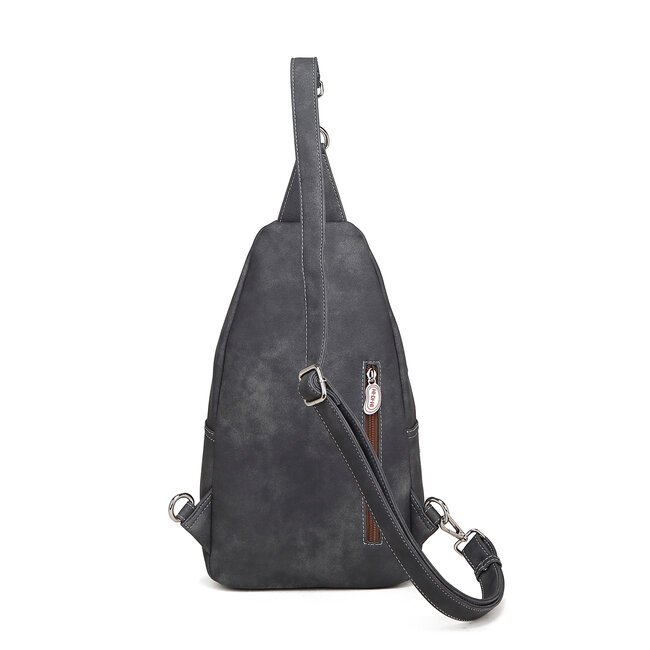 Hi-di-Hi 'Wander' slingbag/backpack D.Grey/Yellow - WA04