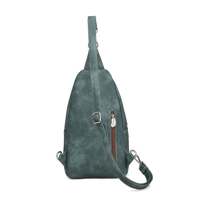Hi-di-Hi 'Wander' slingbag/backpack D.Blue/D.Green - WA03