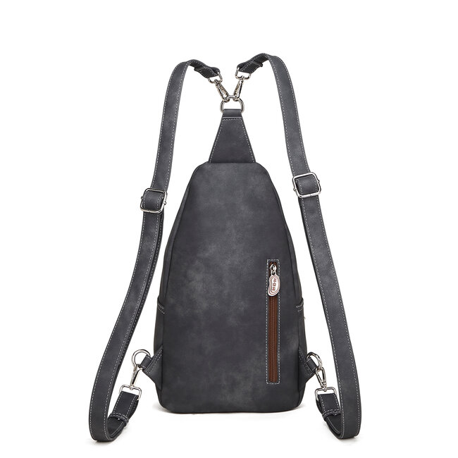 Hi-di-Hi 'Wander' slingbag/backpack D.Grey/Yellow - WA04