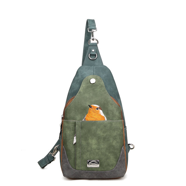 Hi-di-Hi 'Wander' slingbag/backpack D.Blue/D.Green - WA03