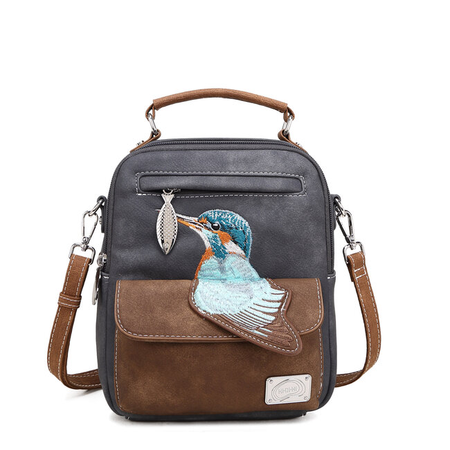 Hi-di-Hi 'Traveller' hand/shoulder bag D.Grey/D.Brown - TRV16