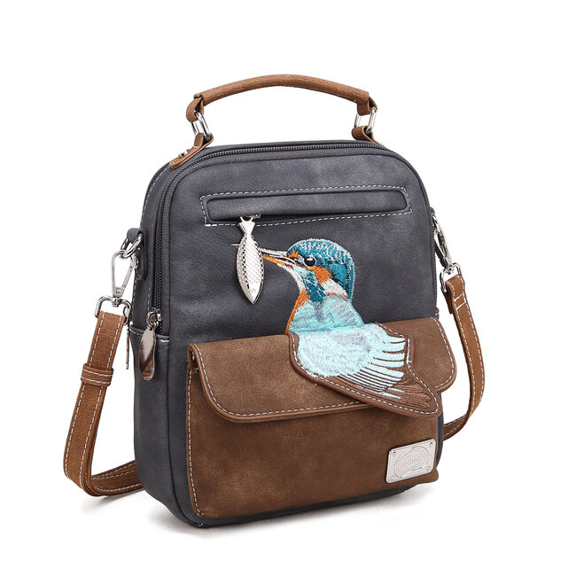 Hi-di-Hi 'Traveller' hand/shoulder bag D.Grey/D.Brown - TRV16