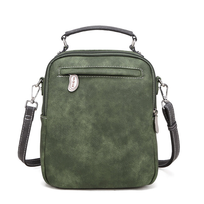 Hi-di-Hi 'Traveller' hand/shoulder bag D.Green/L.Green - TRV15