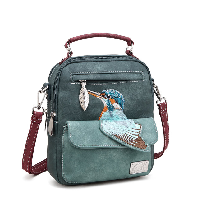 Hi-di-Hi 'Traveller' hand/shoulder bag D.Blue/Aqua - TRV14