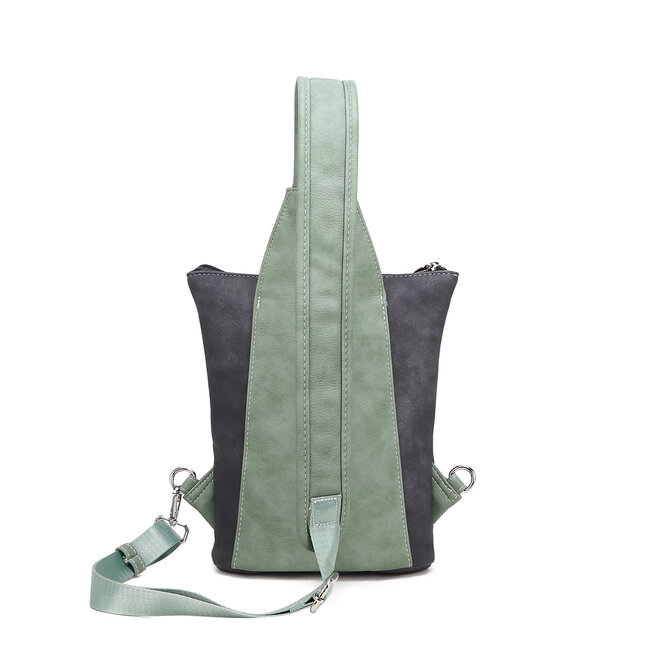 Hi-di-Hi 'Drummer' Slingbag/Backpack D.Grey/L.Green - DR08
