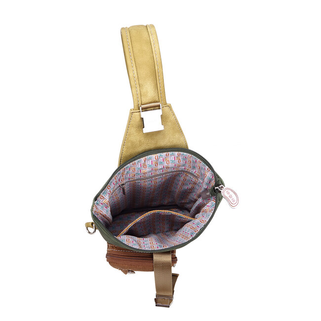 Hi-di-Hi 'Drummer' Slingbag/Backpack D.Green/Yellow - DR07