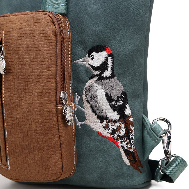 Hi-di-Hi 'Drummer' Slingbag/Backpack D.Blue/Aqua - DR06