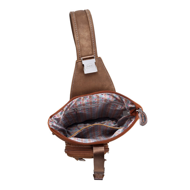 Hi-di-Hi 'Drummer' Slingbag/Backpack Cognac/D.Brown - DR05