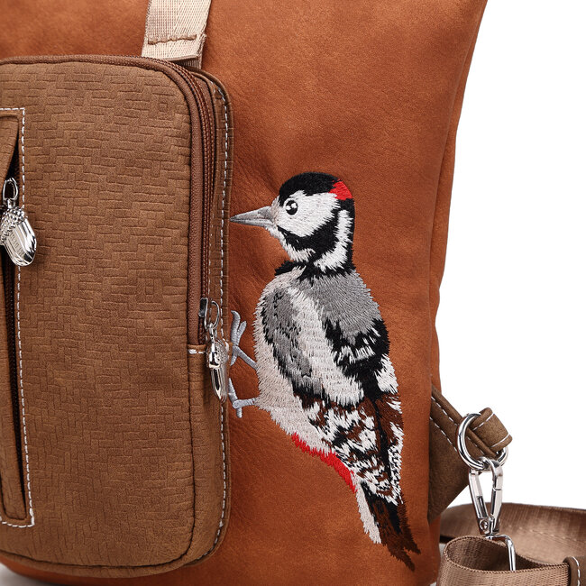 Hi-di-Hi 'Drummer' Slingbag/Backpack Cognac/D.Brown - DR05