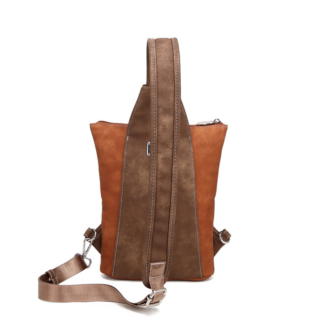 Hi-di-Hi 'Drummer' Slingbag/Backpack Cognac/D.Brown - DR05