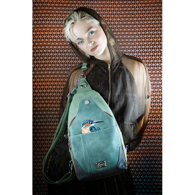 Hi-di-Hi 'Wander' slingbag/backpack Cognac/D.Brown - WA01