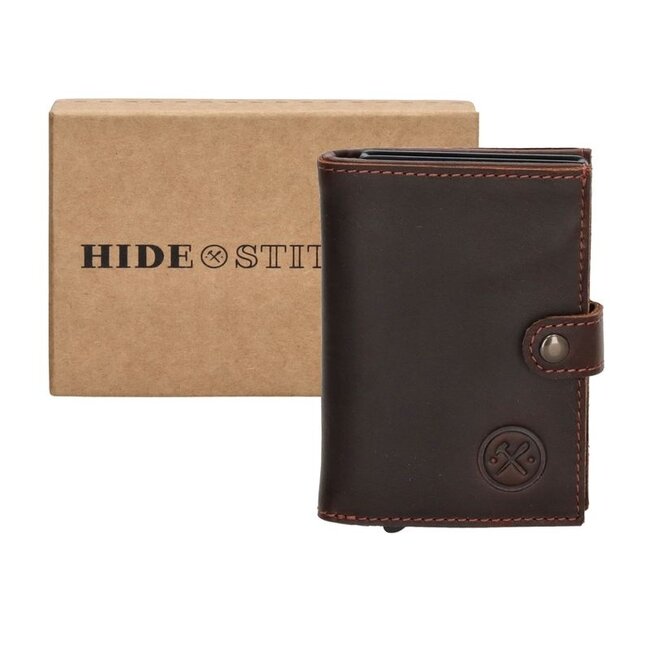 Hide & Stitches Hide & Stitches Japura Safetywallet - Donkerbruin