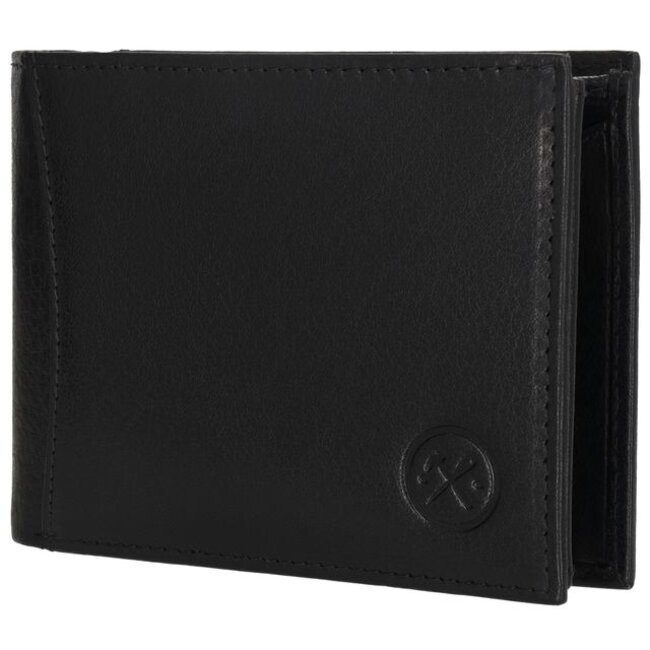 Hide & Stitches Hide & Stitches Da Vinci Billfold portemonnee - Zwart