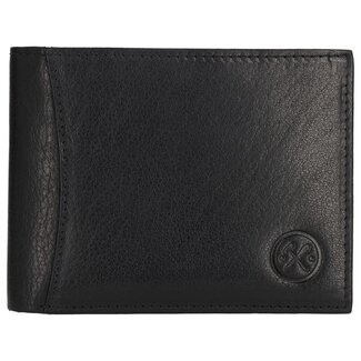 Hide & Stitches Hide & Stitches Da Vinci Billfold portemonnee - Zwart