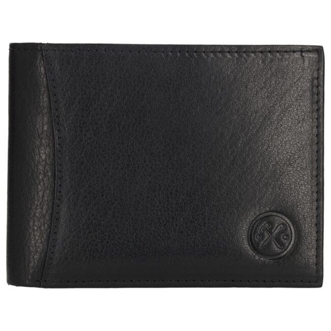 Hide & Stitches Hide & Stitches Da Vinci Billfold portemonnee - Zwart