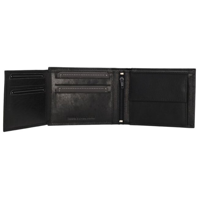 Hide & Stitches Hide & Stitches Da Vinci Billfold portemonnee - Zwart