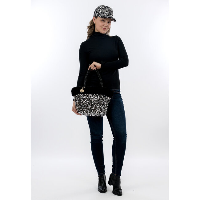 Emily & Noah 'Hara' Schoudertas/Handtas Large - Silver