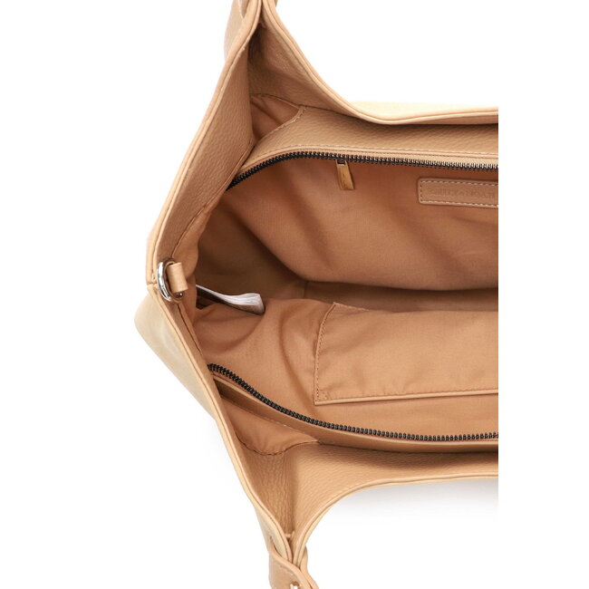 Emily & Noah 'Jeanna' Suèdelook Schouder/Handtas Groot - Zand