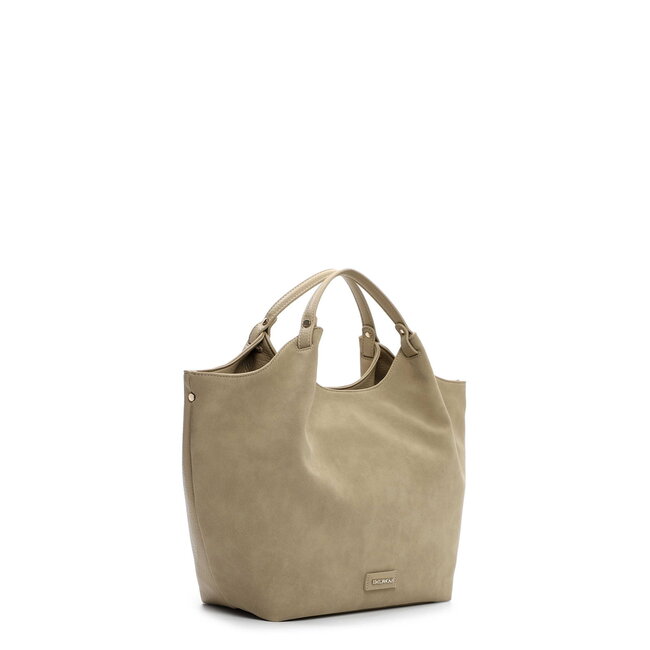 Emily & Noah 'Jeanna' Suèdelook Schouder/Handtas Groot - Kaki